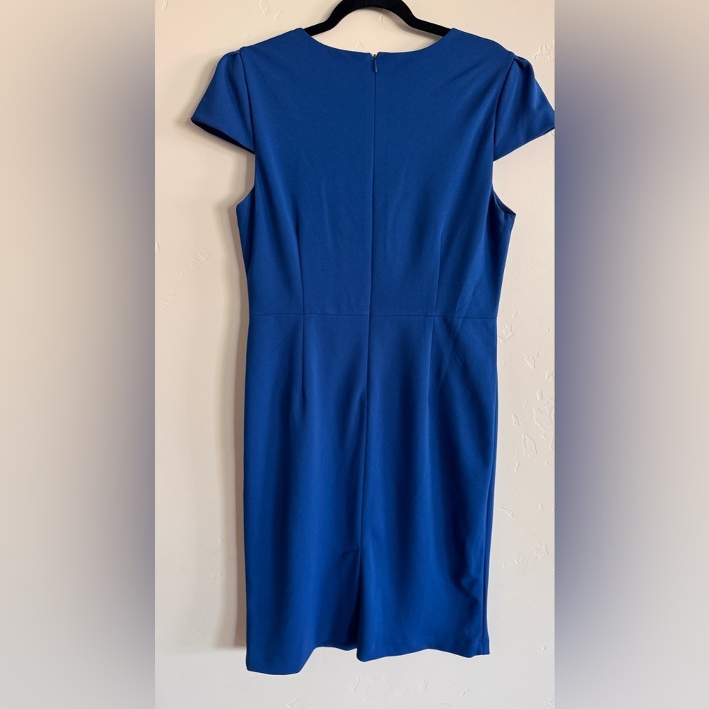 Betsey Johnson Blue Puff Sleeve Sheath Dress ocean blue size 14 - Picture 11 of 13
